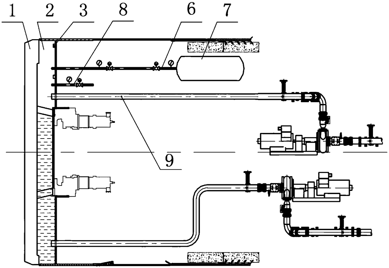 Tunneling construction method for mud-water balance shield tunneling machine