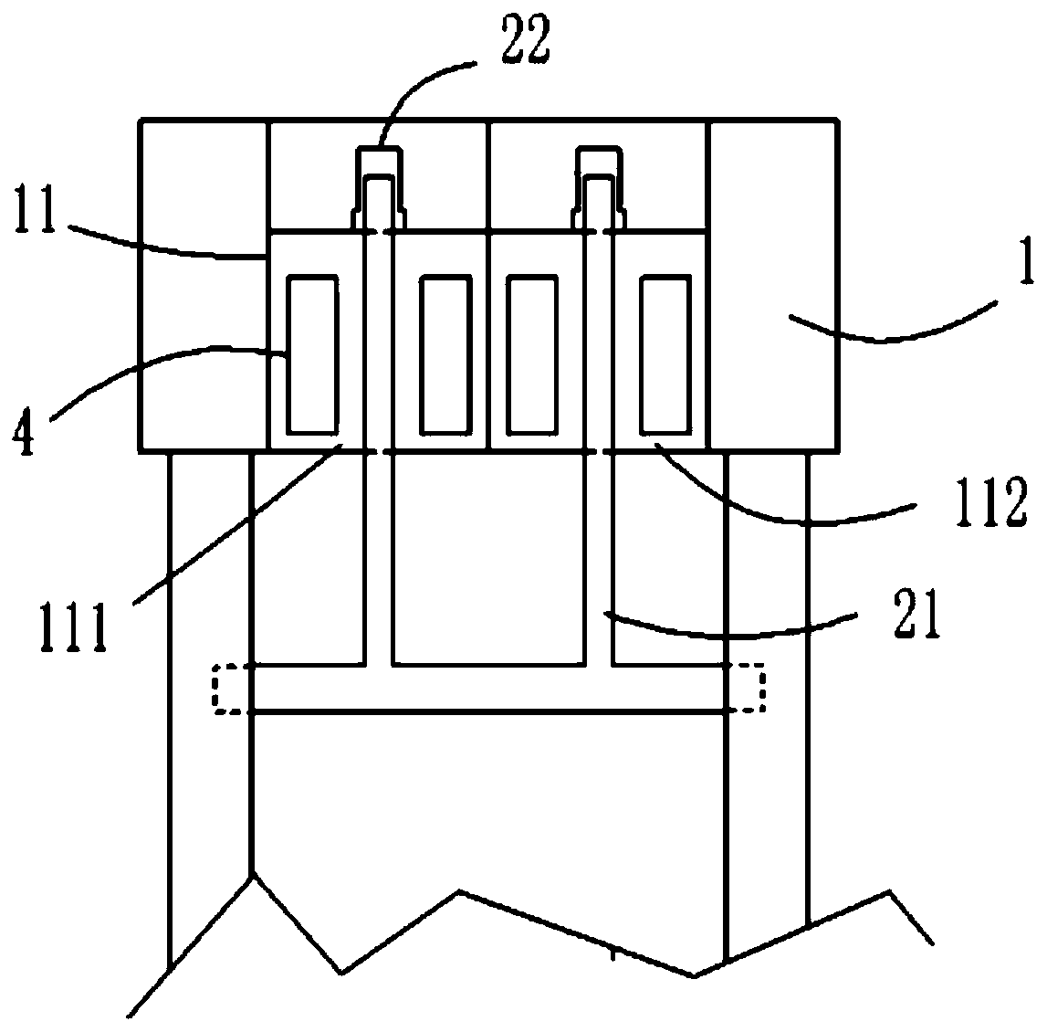 Connecting beam reinforcing structure with recoverable function