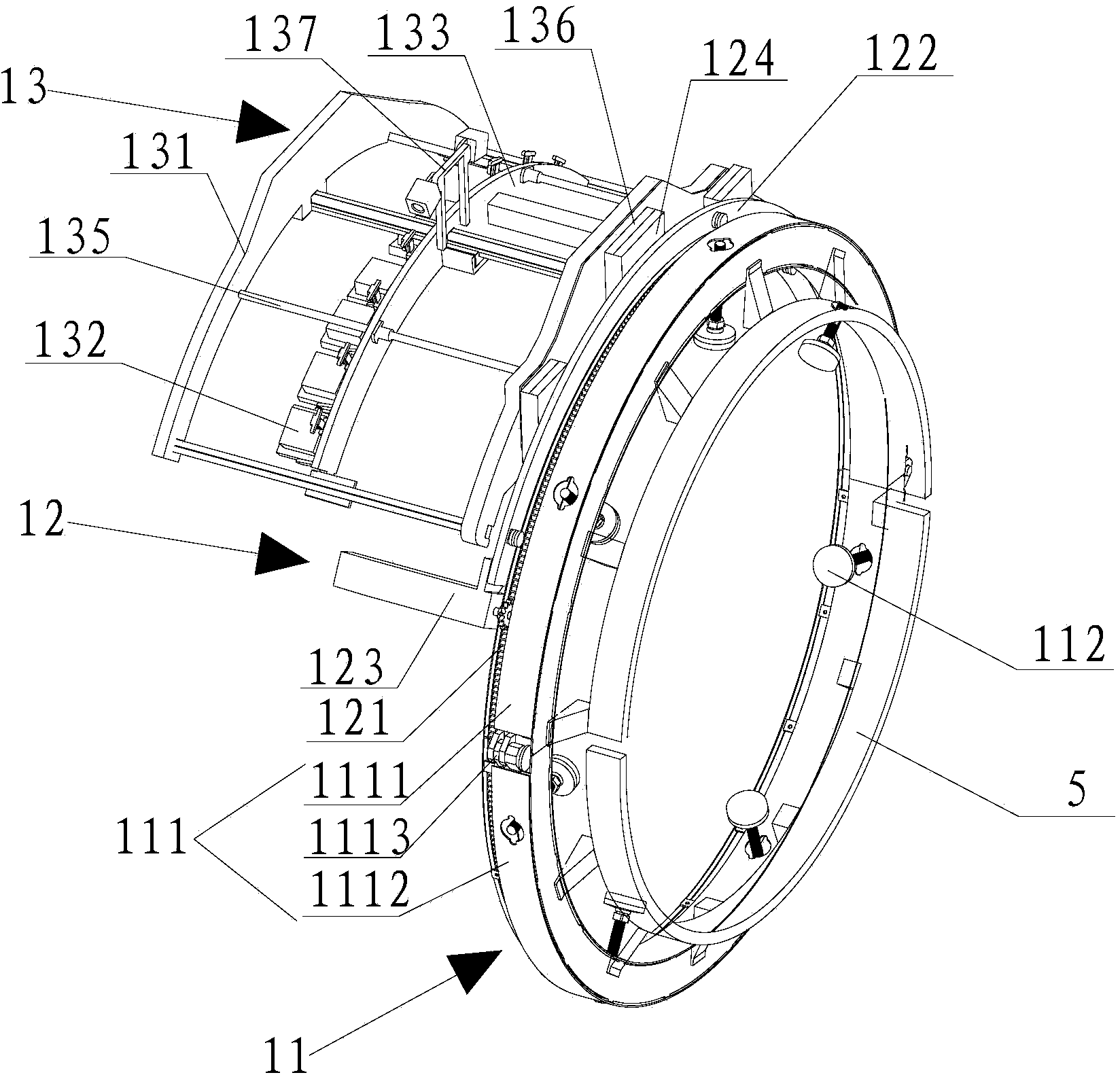 Ultrasonic automatic scanning device for large-aperture pipeline in nuclear power plant
