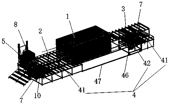 Heat treatment furnace charge frame circulation device