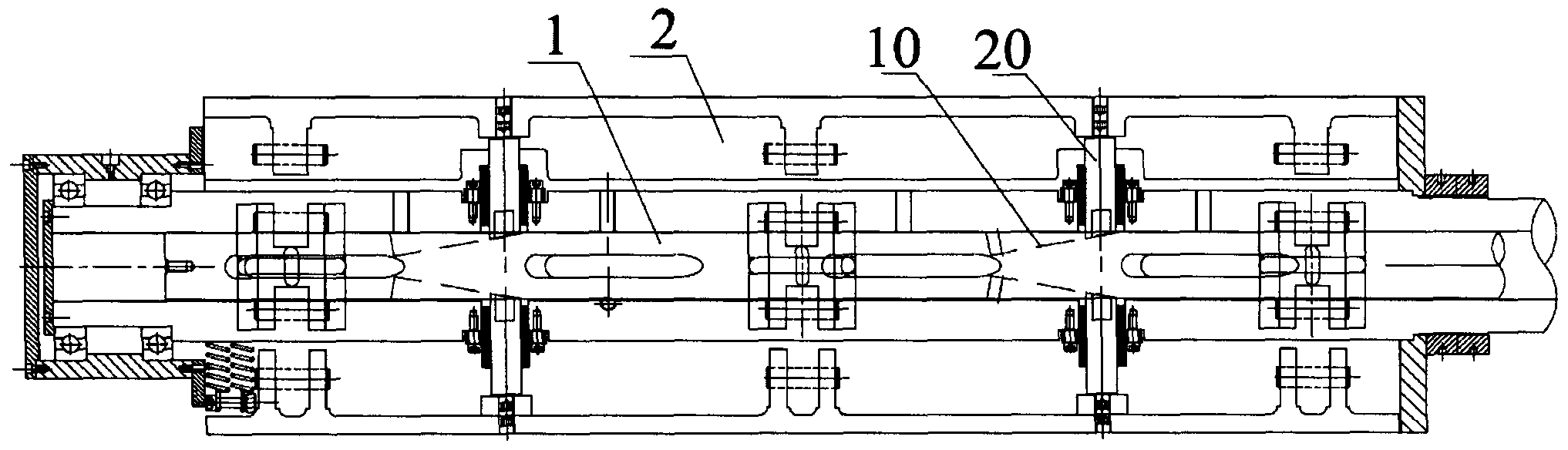 Expansion/shrinkage mechanism for steel plate winding shaft