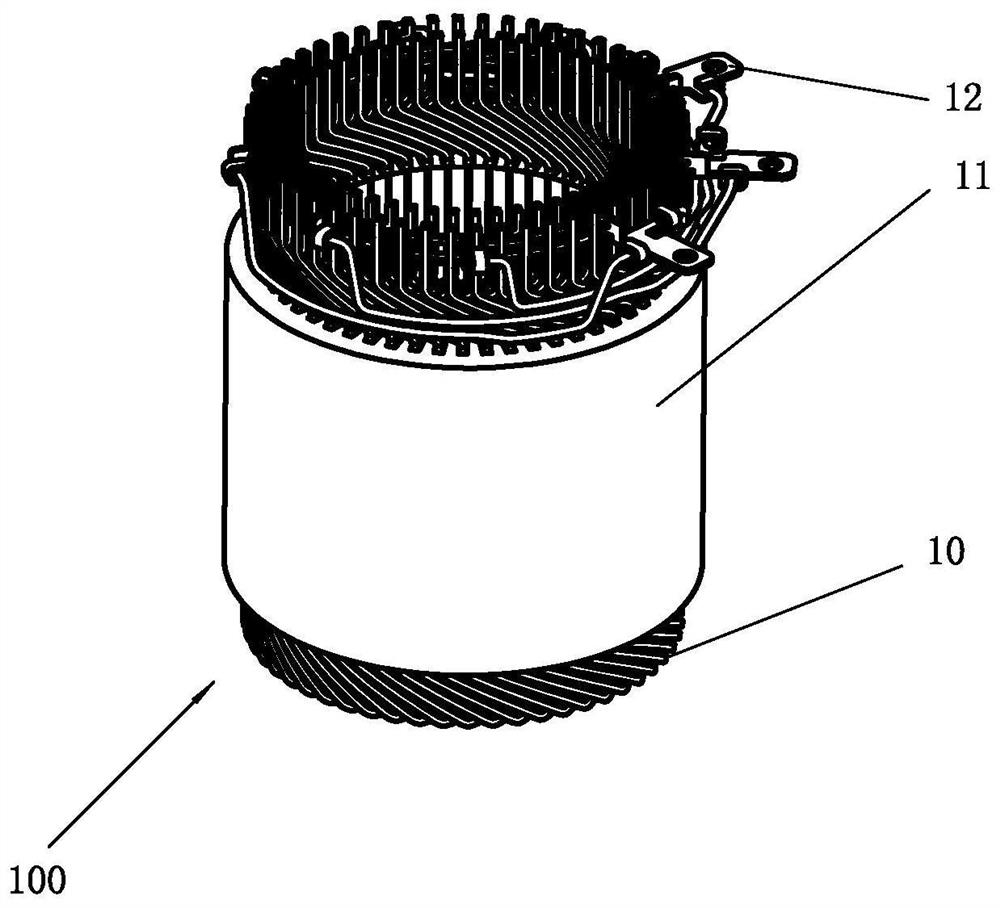 Stator winding structure and electric machine comprising stator winding structure