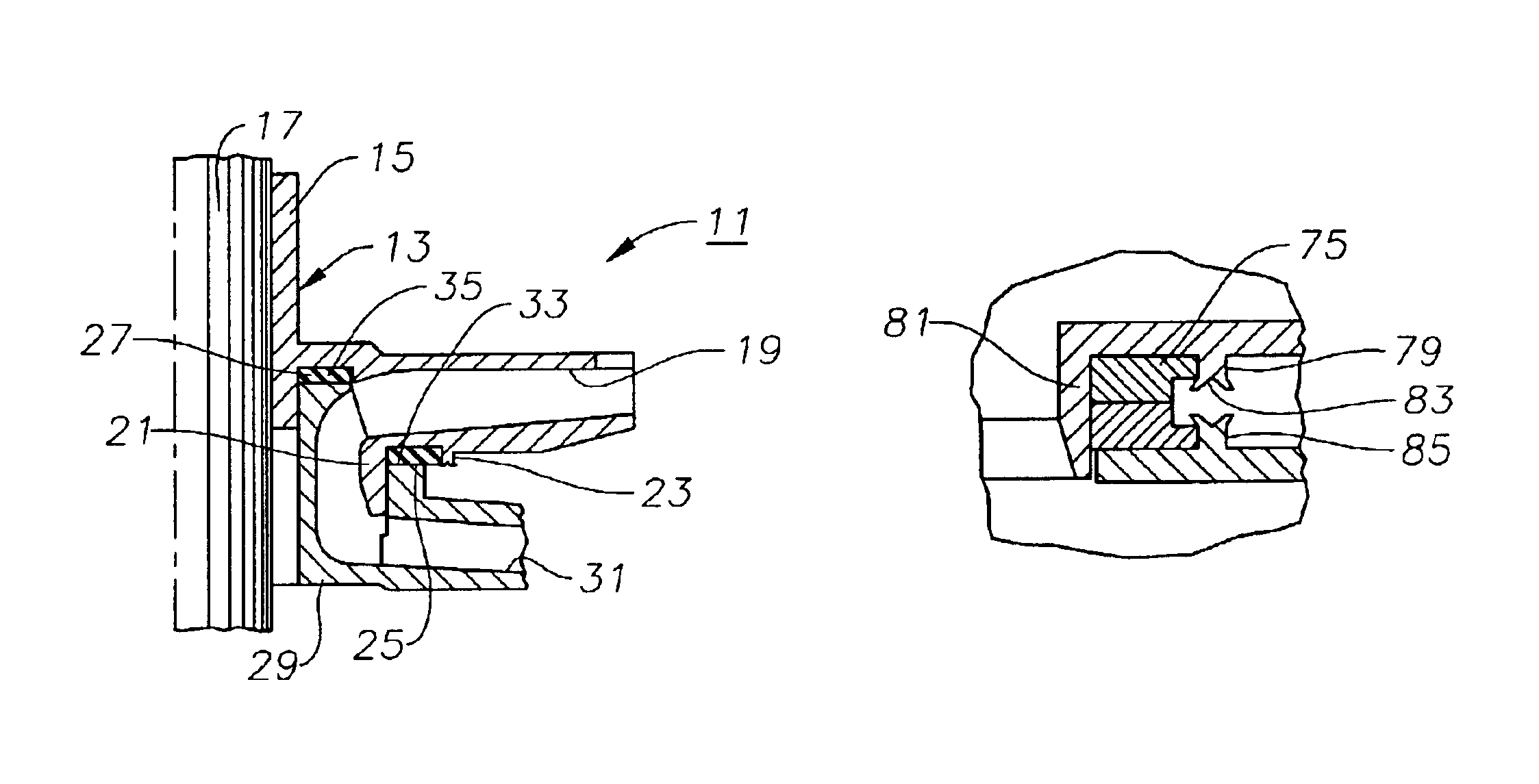 Attachment of bearing elements by deformation