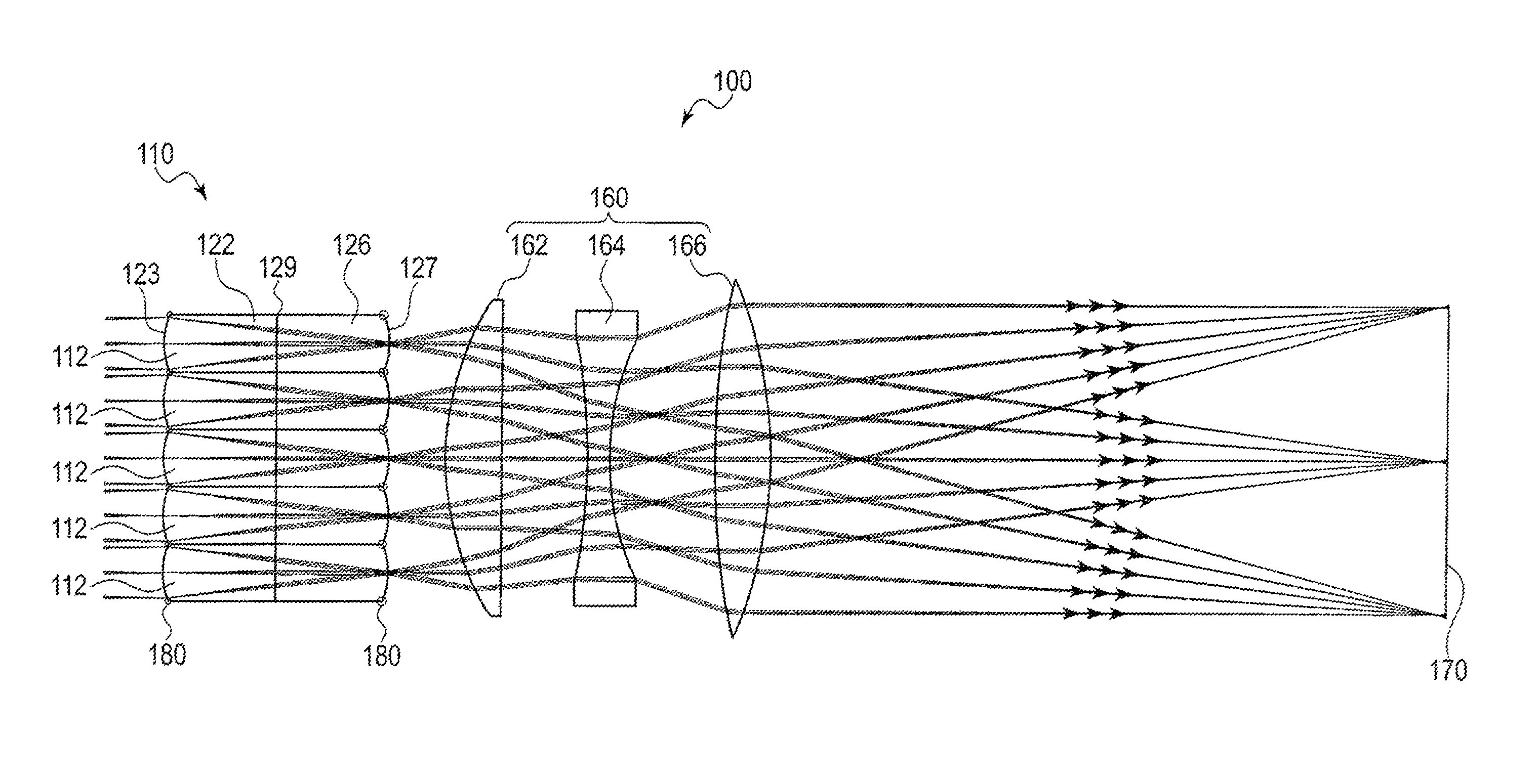 Microlens array, light intensity distribution uniformizing element having same, and projection apparatus having light intensity distribution uniformizing element