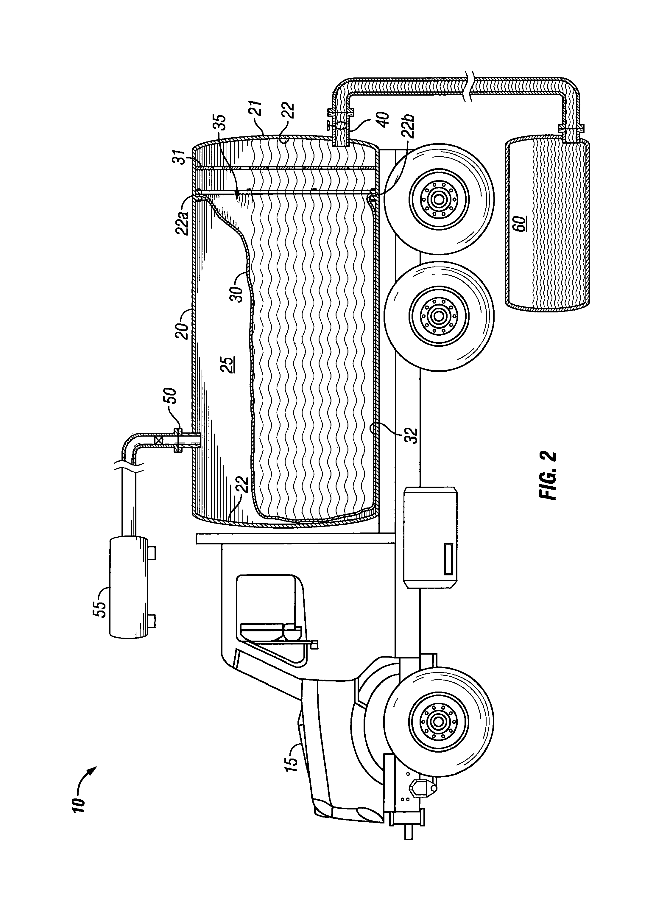 Bladder and engagement device for storage tank