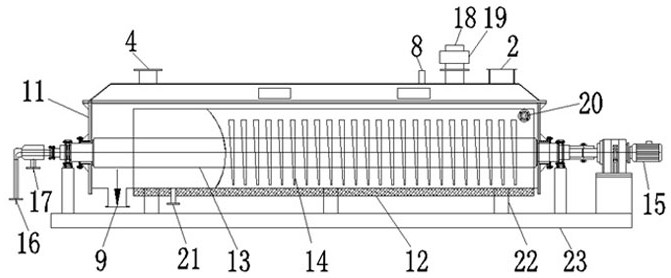 Closed blade stirring sludge drying system