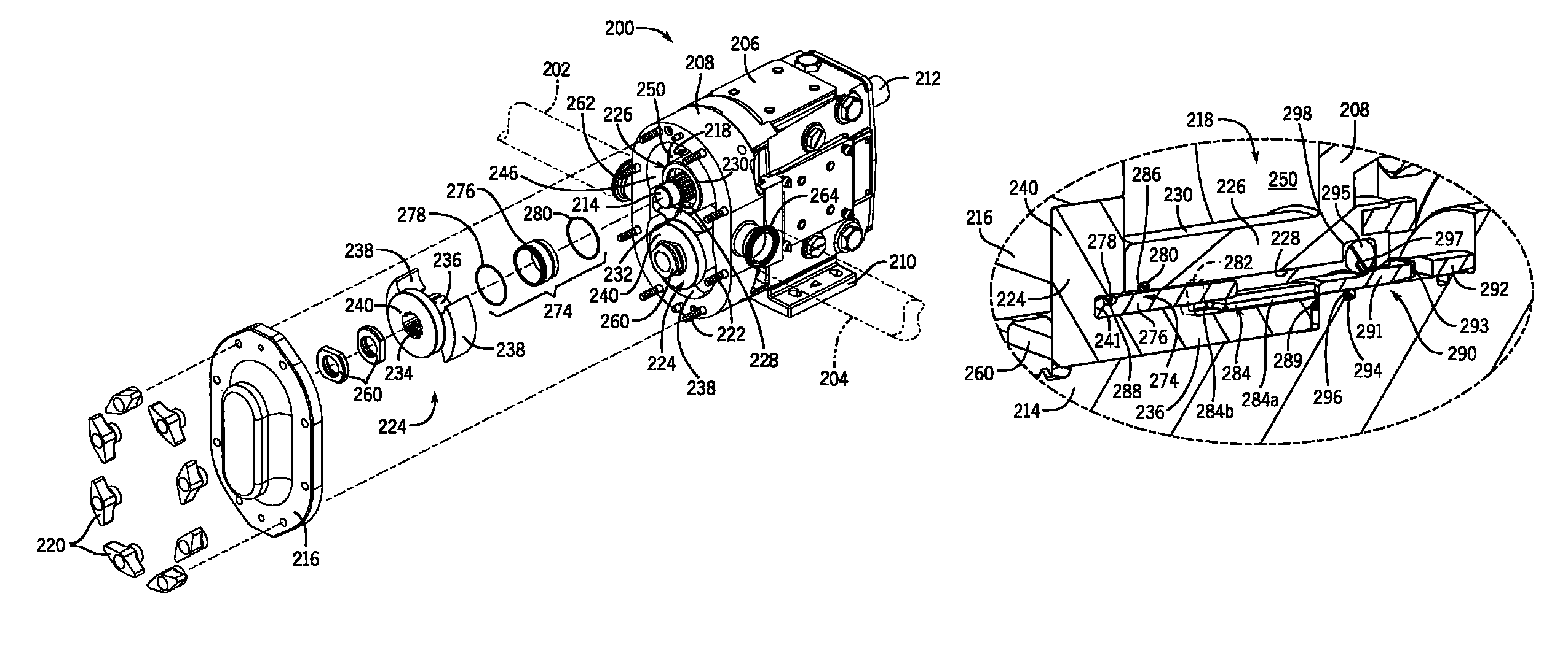 Positive displacement pump with improved sealing arrangement and related method of making
