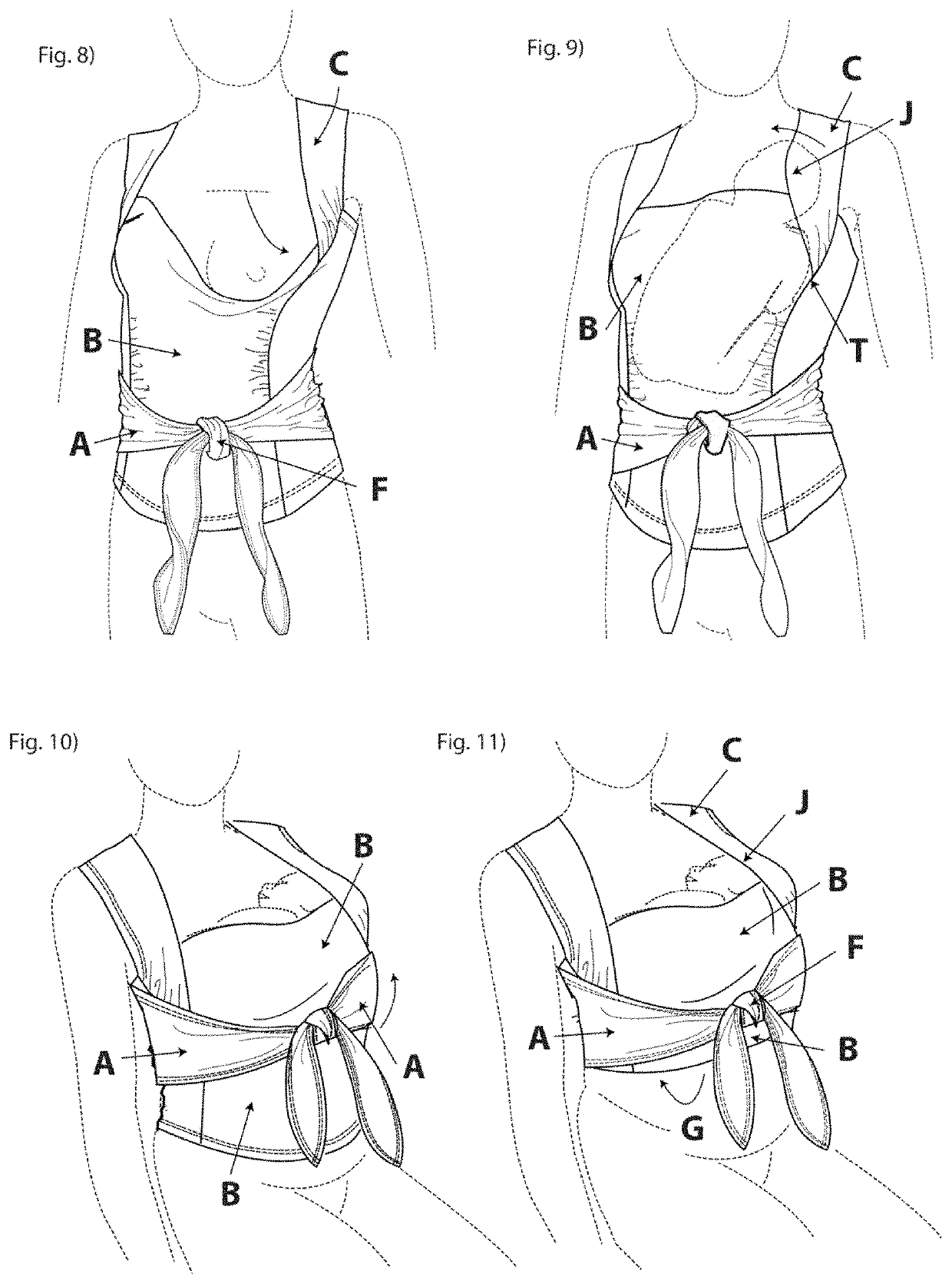 Undergarment for carrying a baby skin-to-skin