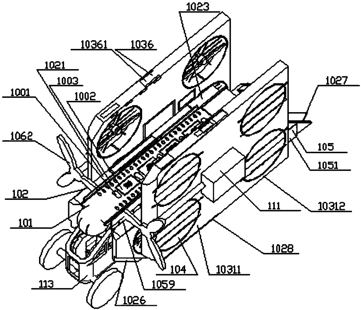 Foldable type combined wing freight aircraft with double-propeller-thrust combined auxiliary wings