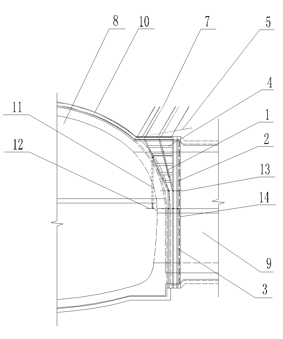 Joint steel frame supporting system for excavating auxiliary tunnel on main-tunnel arch wall and construction method of joint steel frame supporting system