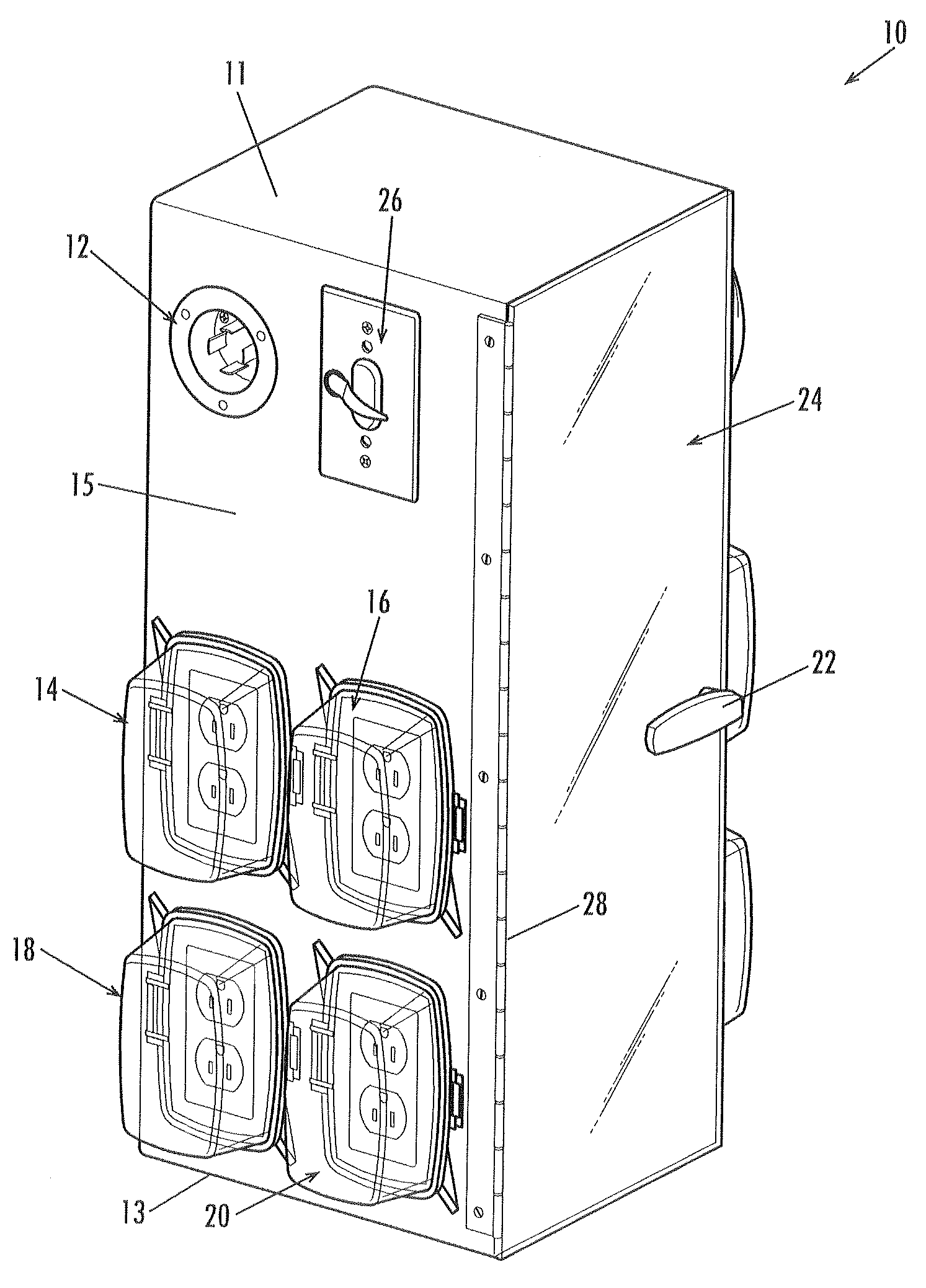 Temporary power distribution panel