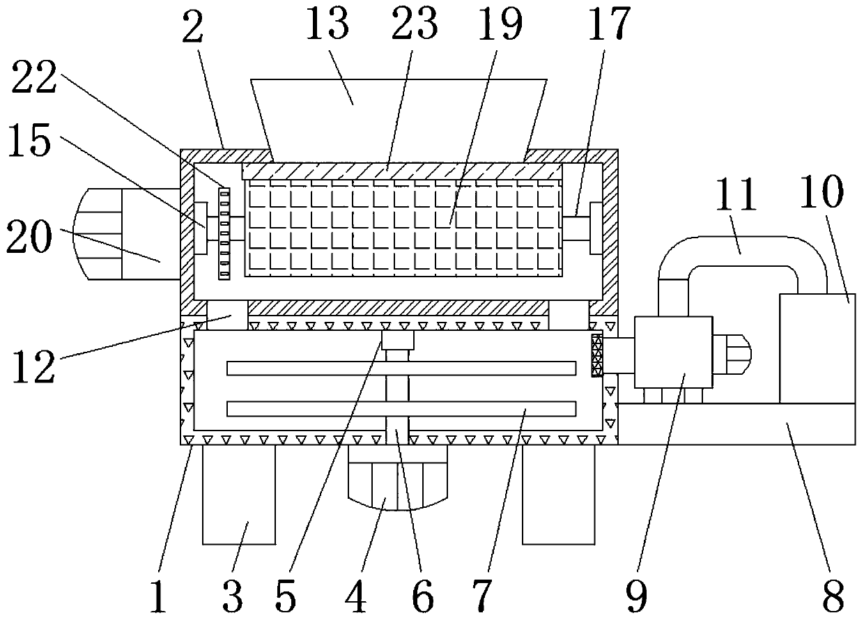 Peeling device for soybean processing