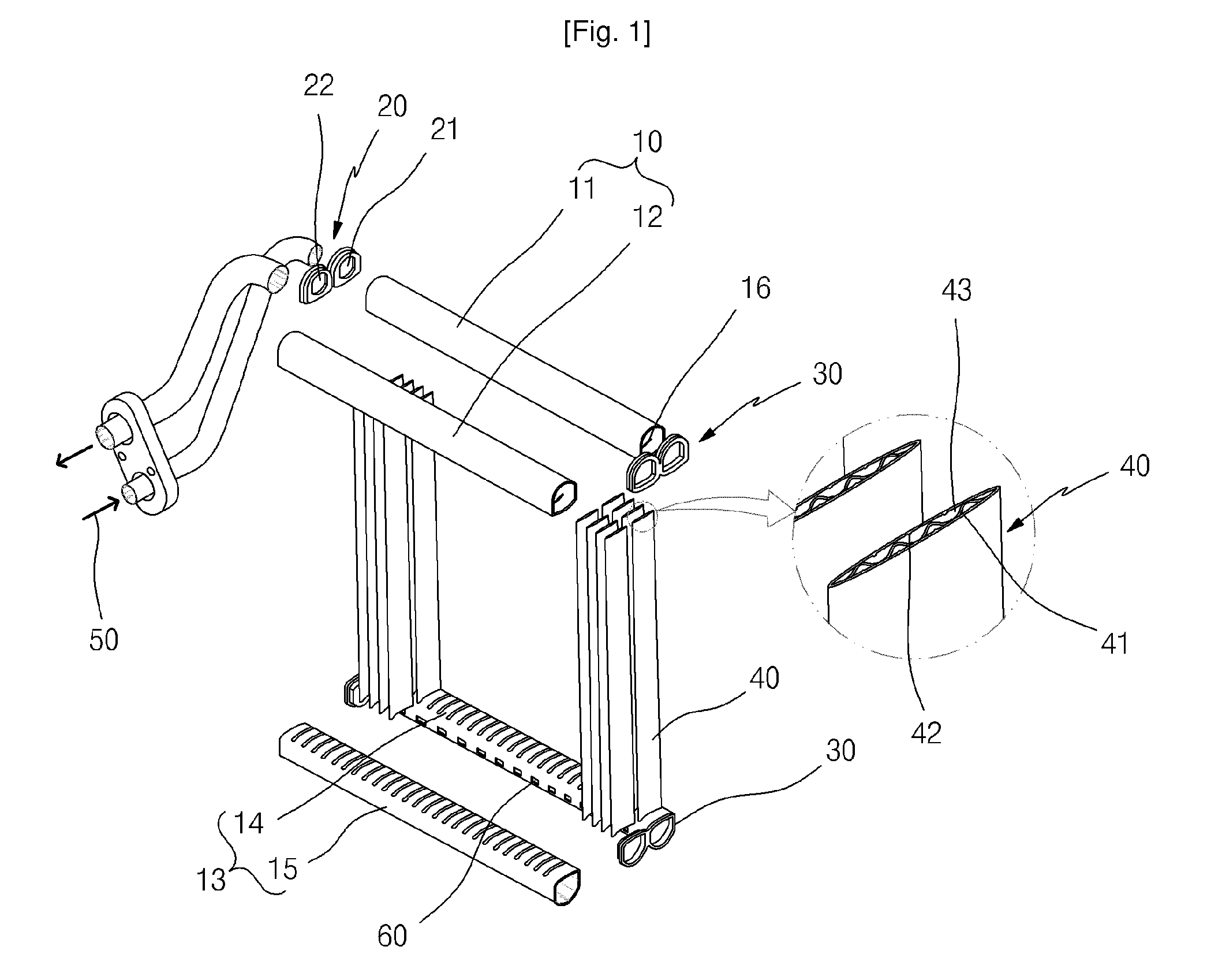 Automotive heat  exchanger to the unification of header and tank and fabricating method thereof