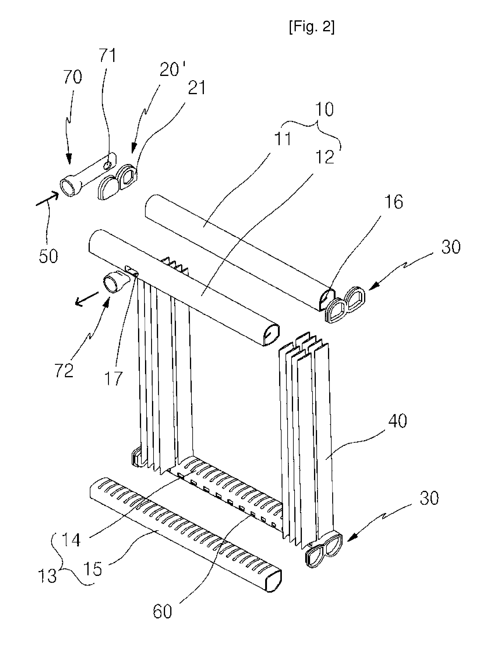 Automotive heat  exchanger to the unification of header and tank and fabricating method thereof