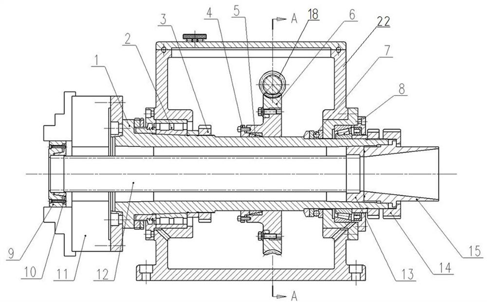 Clamping and rotating device for thin-wall workpiece