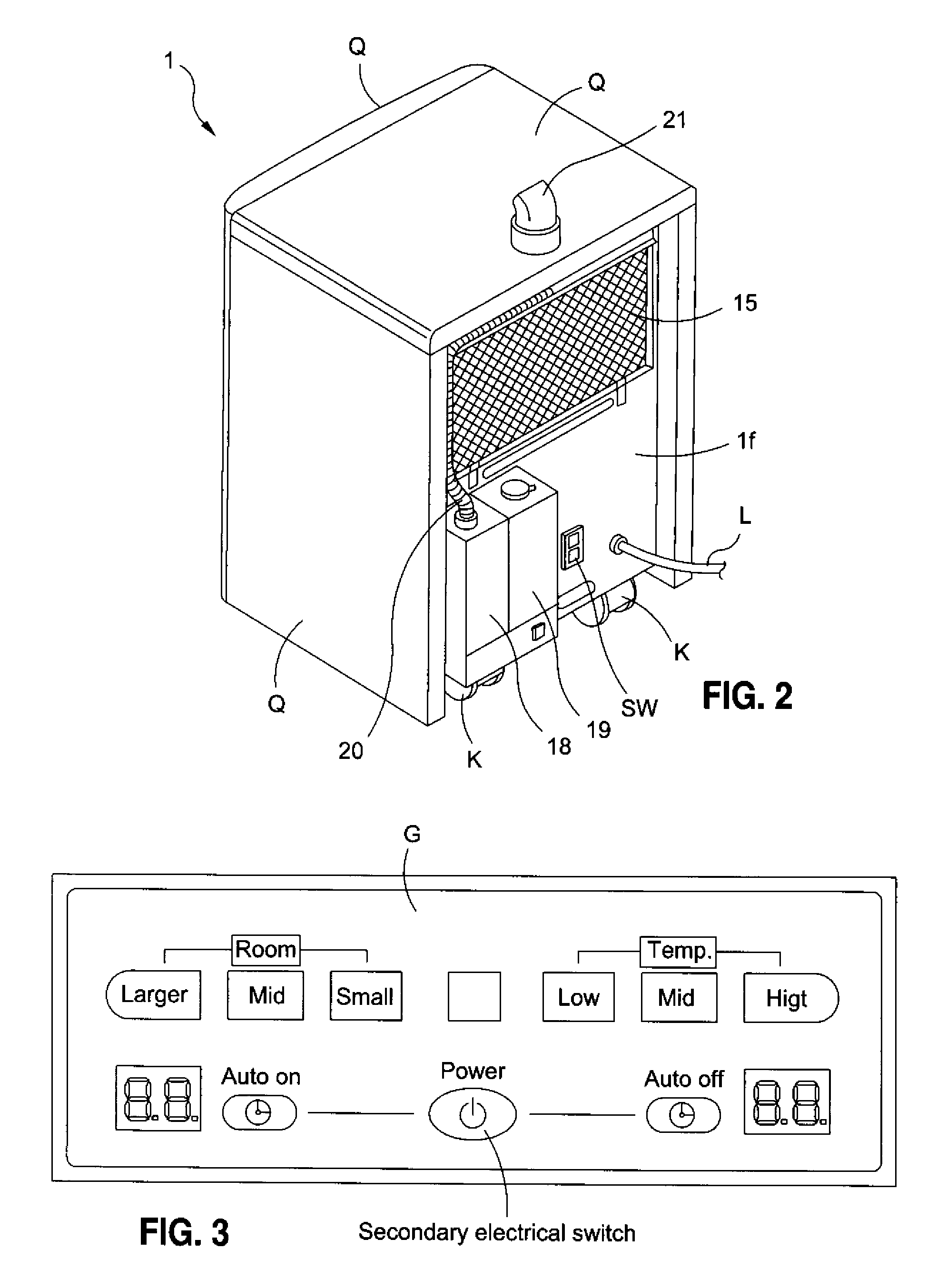 Hot-air type heater apparatus