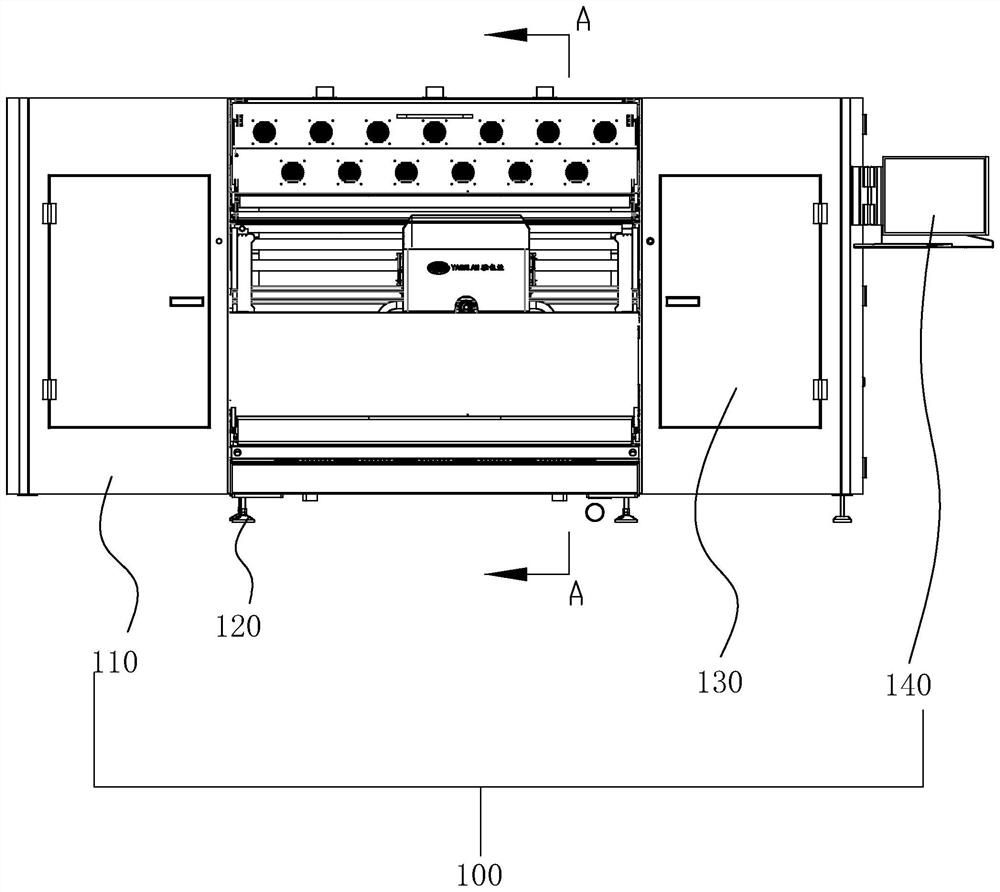 Double-sided printing material collecting and discharging structure capable of discharging materials and collecting materials upwards