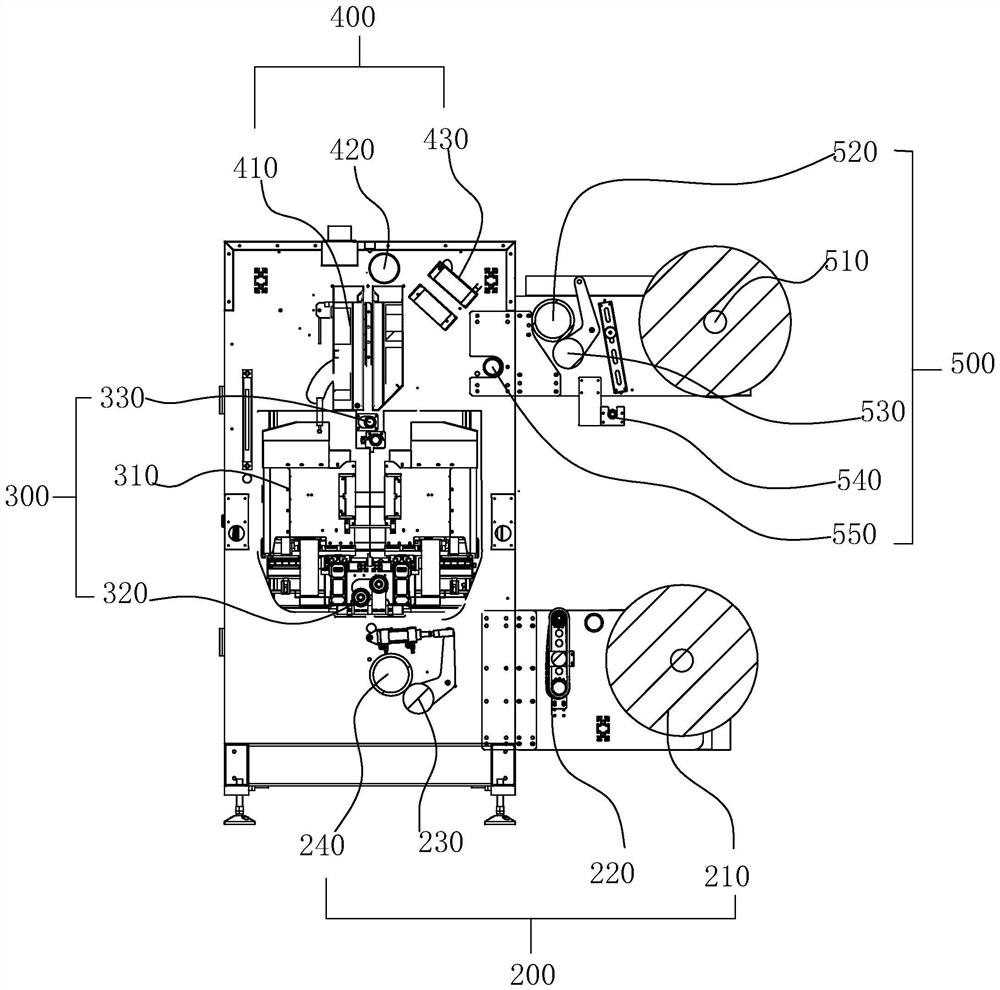 Double-sided printing material collecting and discharging structure capable of discharging materials and collecting materials upwards