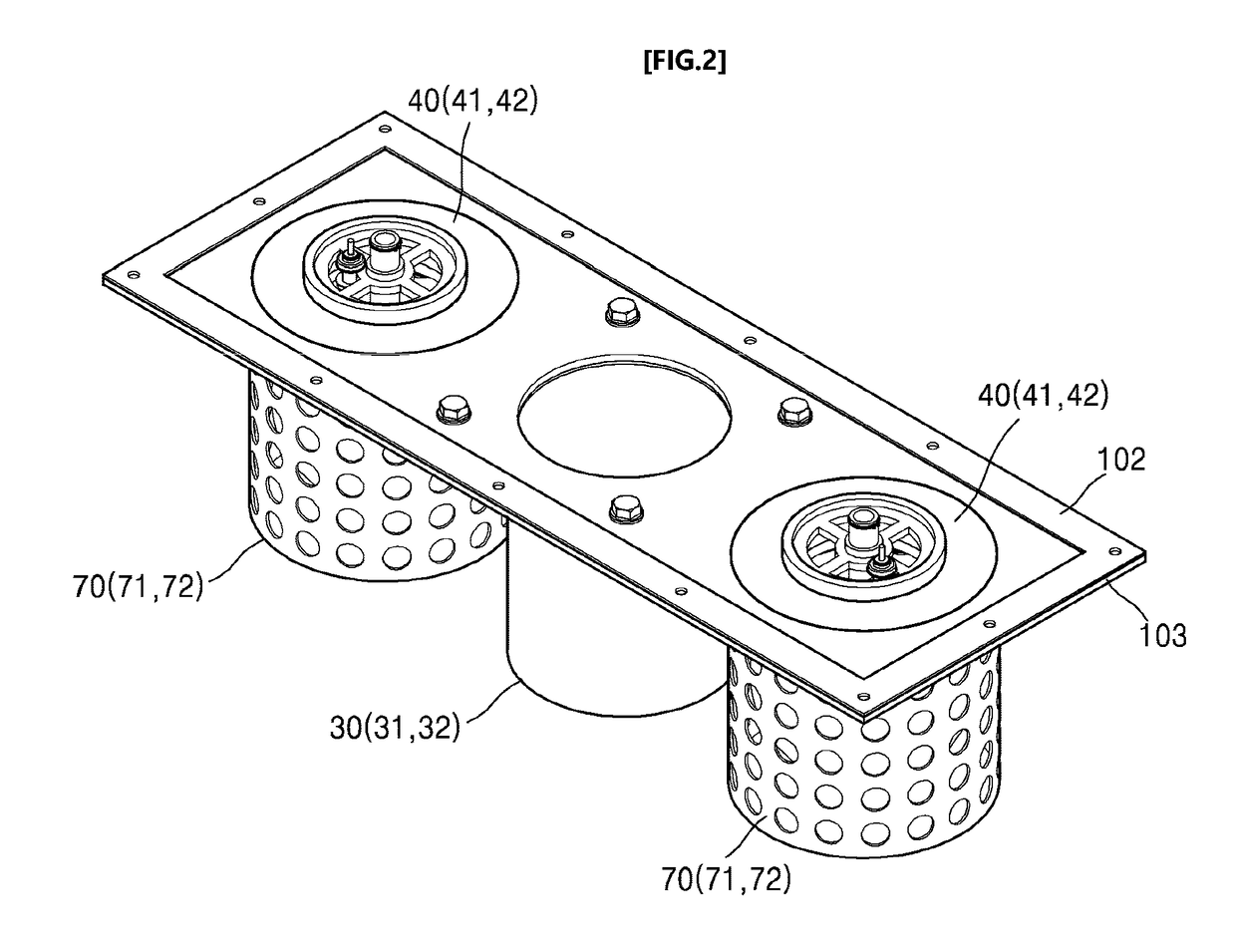 Air conditioning device having waterproof function