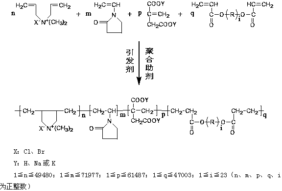 Water-soluble organic copolymerized amphoteric polymeric flocculant and preparation method thereof