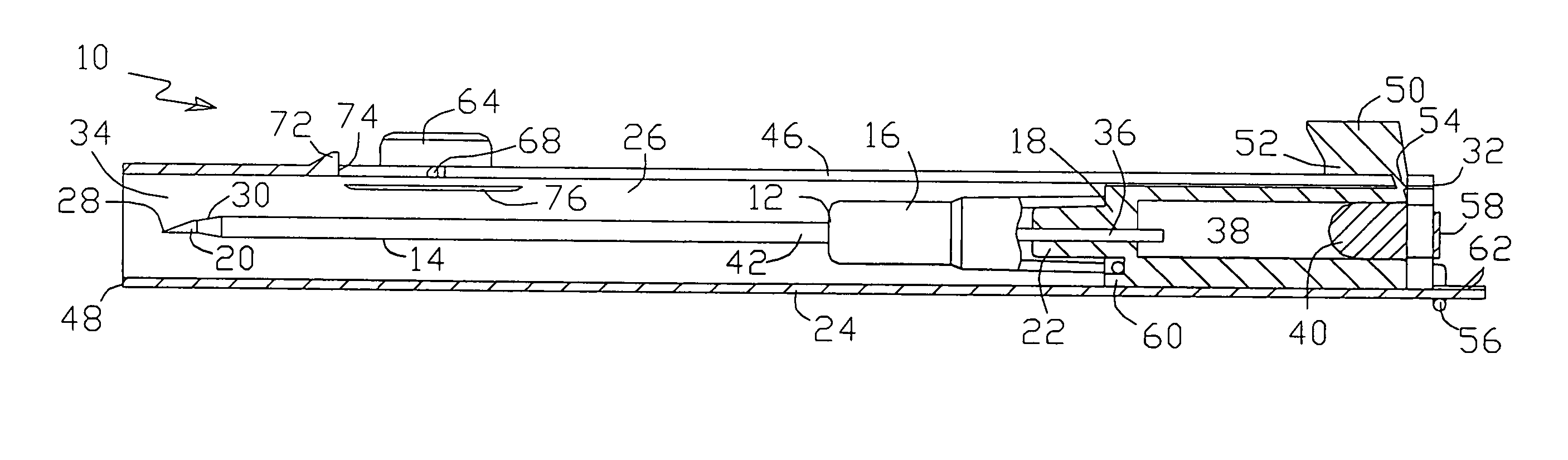 Catheter insertion apparatus with a needle tip protective system