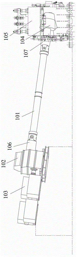 Hydraulic supporting control mechanism of roller connecting shaft and relevant puncher and relevant pipe milling machine