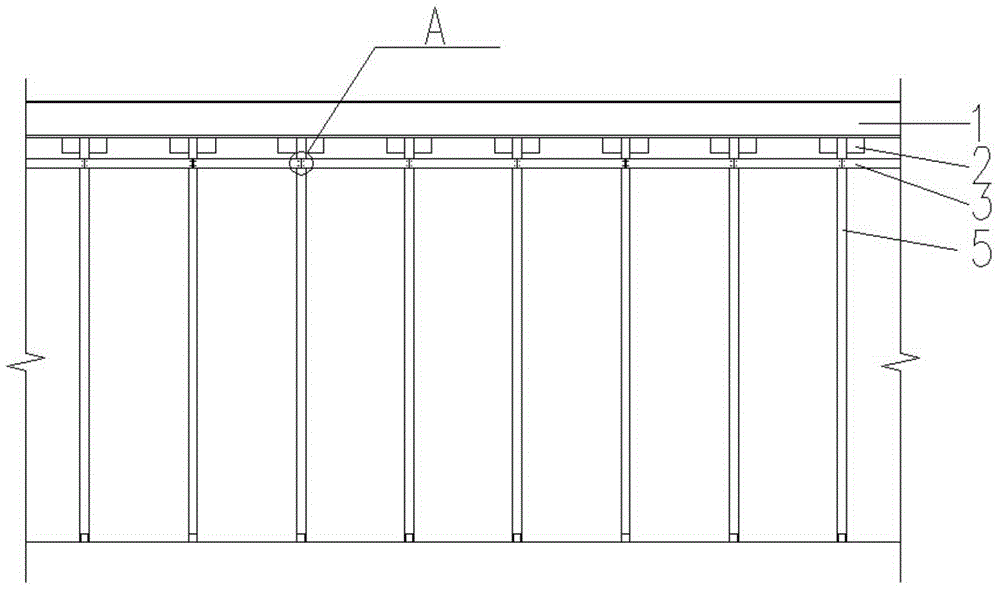 Connecting structure for light steel keel internal parting wall and steel beam