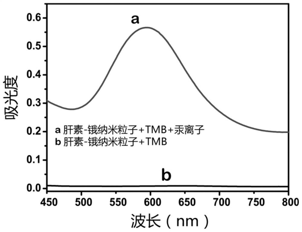 Mercury ion colorimetric detection method based on osmium nanoparticle oxidase activity