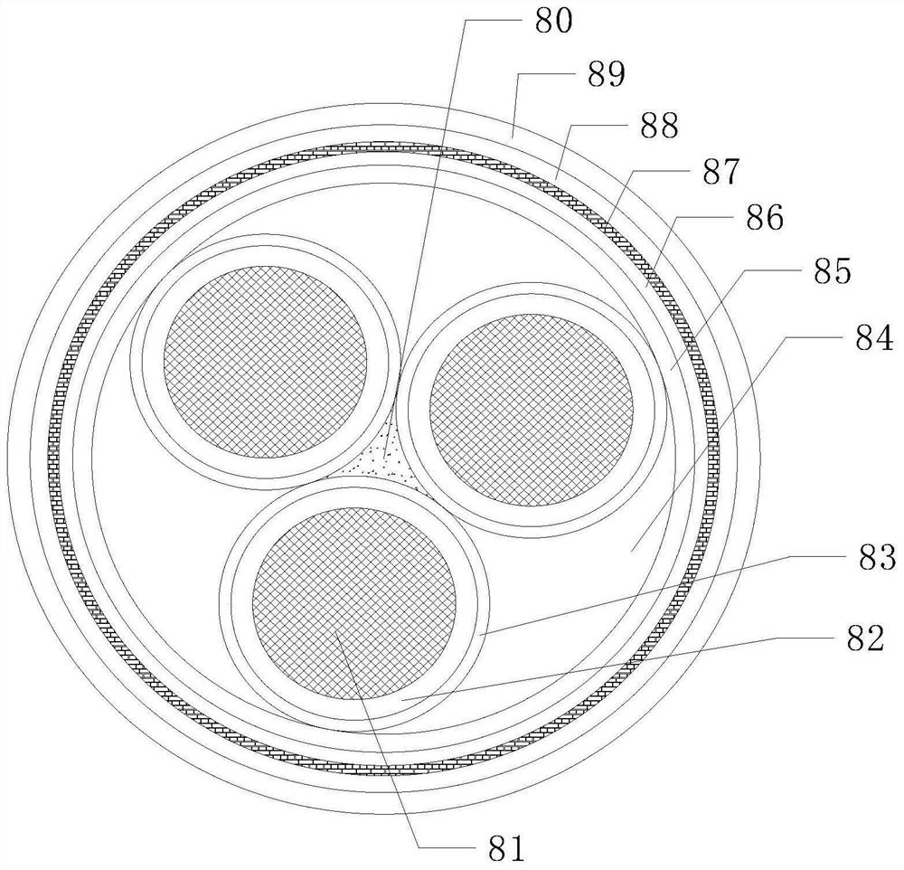 Degaussing cable for fixed winding of underwater vehicle