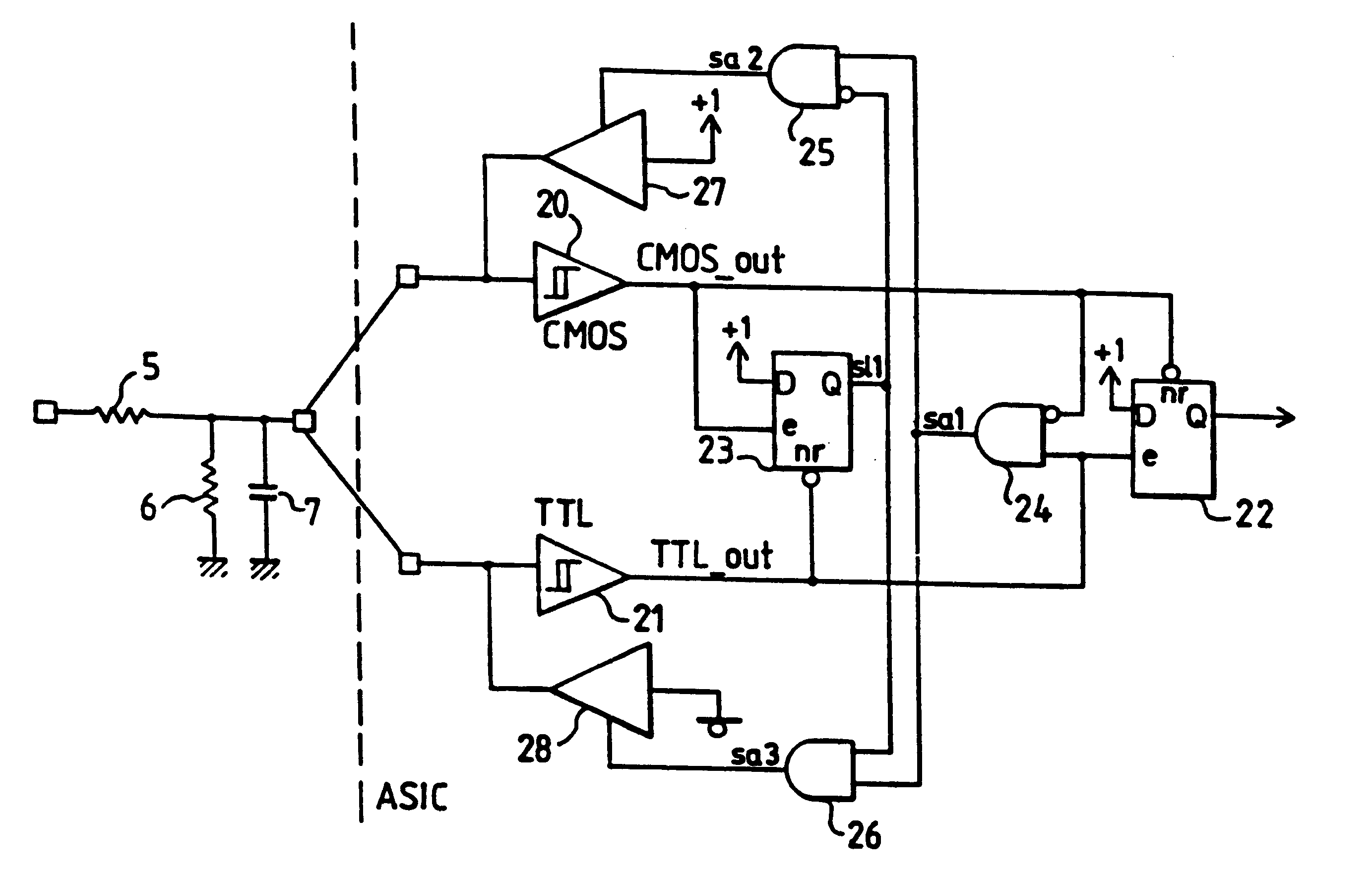 Circuit for the acquisition of binary analog signals