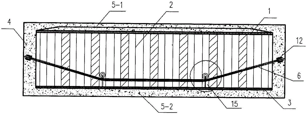 External prestressing corrugated steel web T-shaped beam and construction method