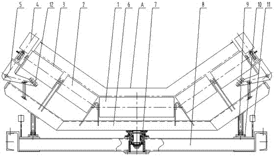 A self-locking two-way self-aligning roller set