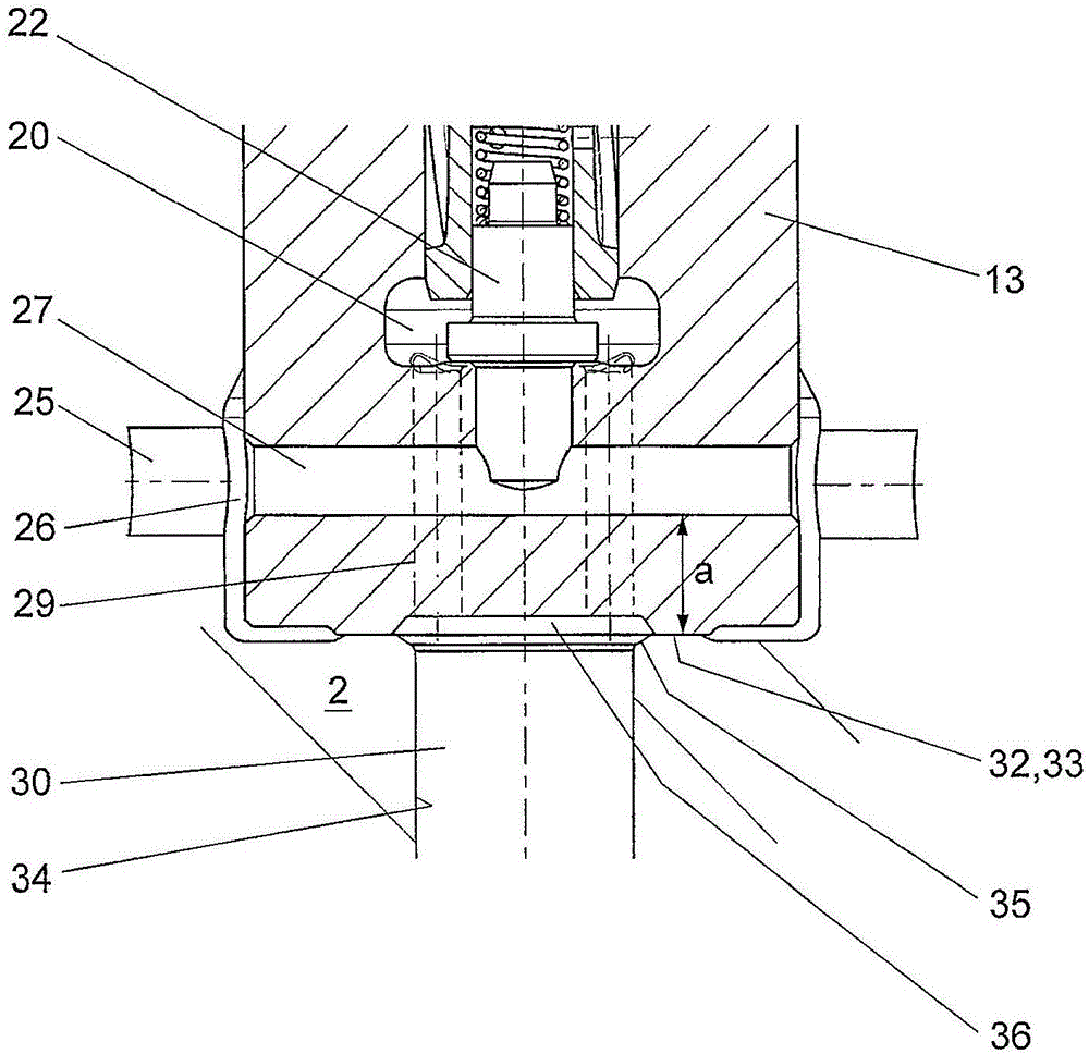 Component which conducts high-pressure medium