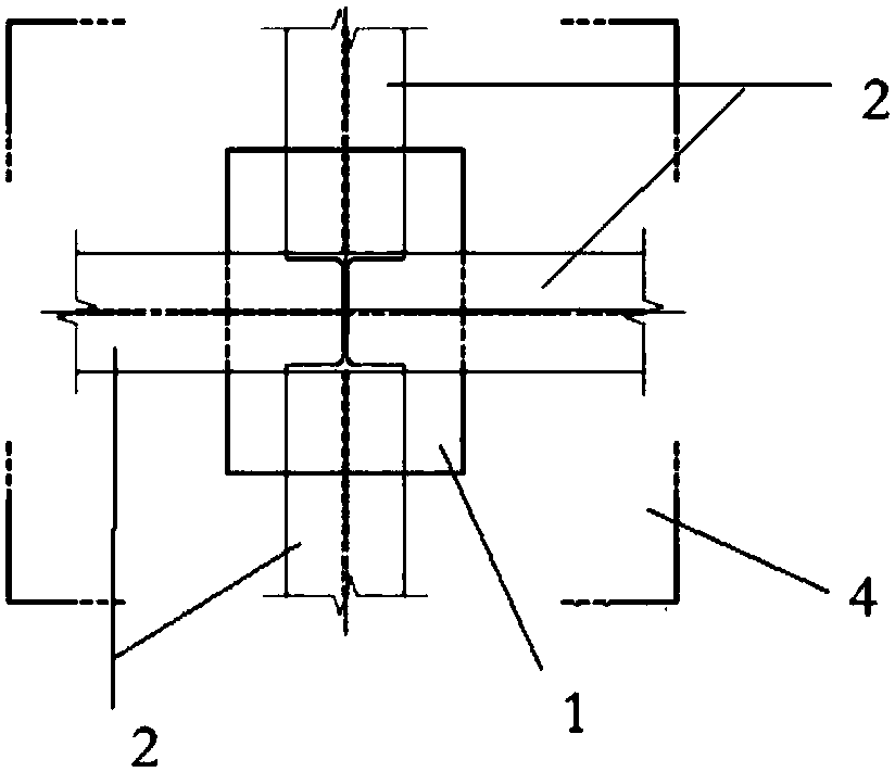 Method for constructing steel column and column head sizing steel model of profile steel