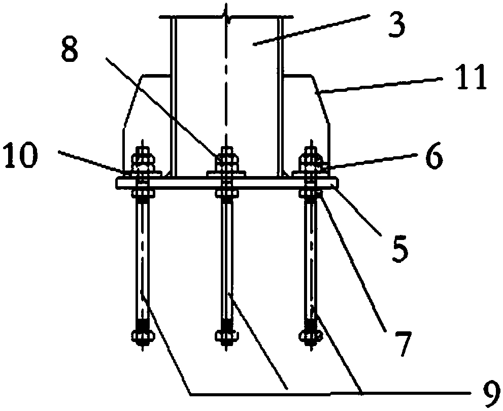 Method for constructing steel column and column head sizing steel model of profile steel