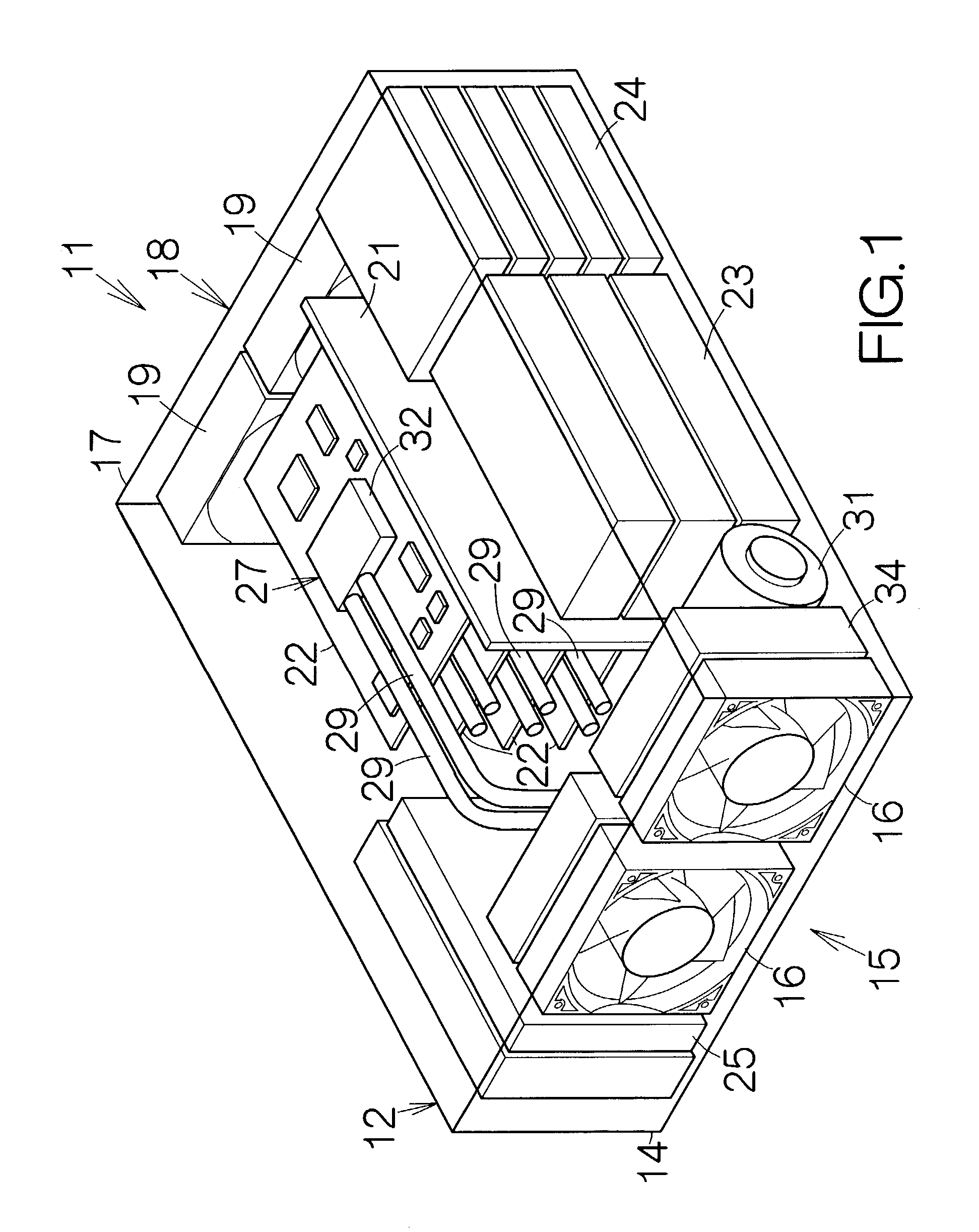 High efficiency cooling system and heat absorbing unit