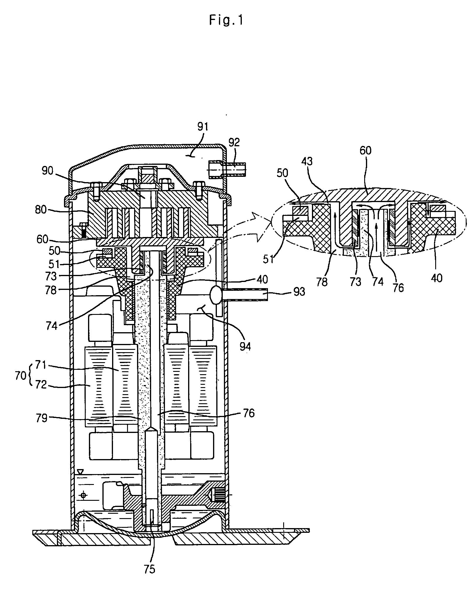 Hermetic scroll compressor