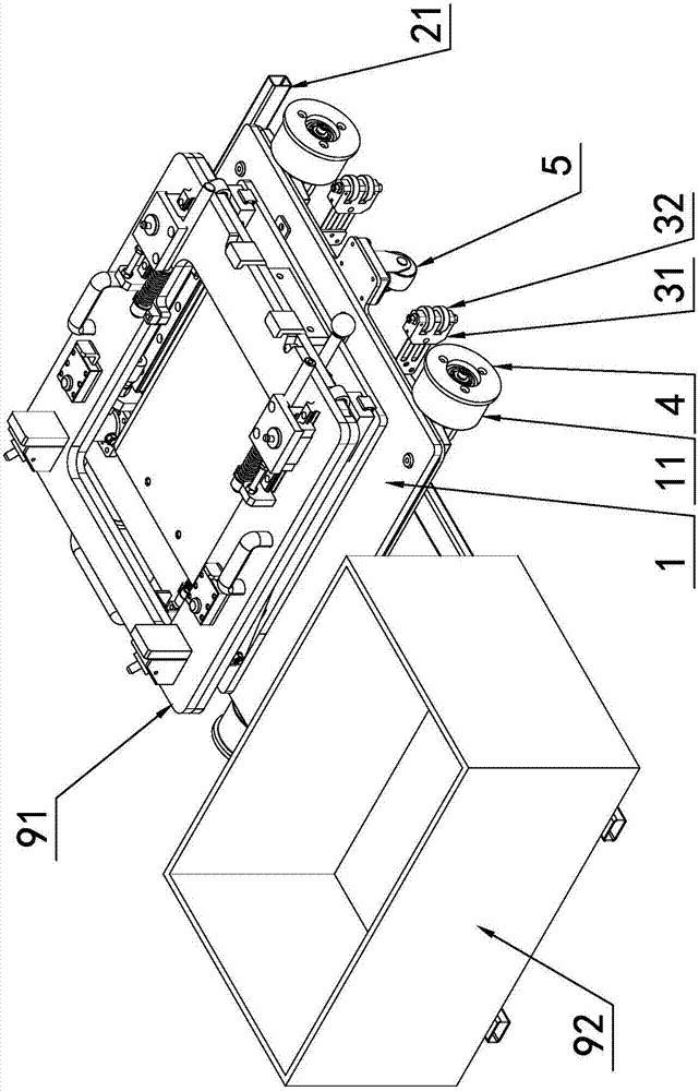 Self-walking clamp and maintenance-free assembling line