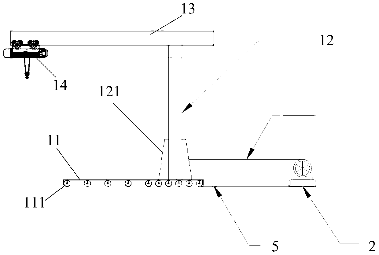 Bailey beam support dismantling device and Bailey beam support dismantling method