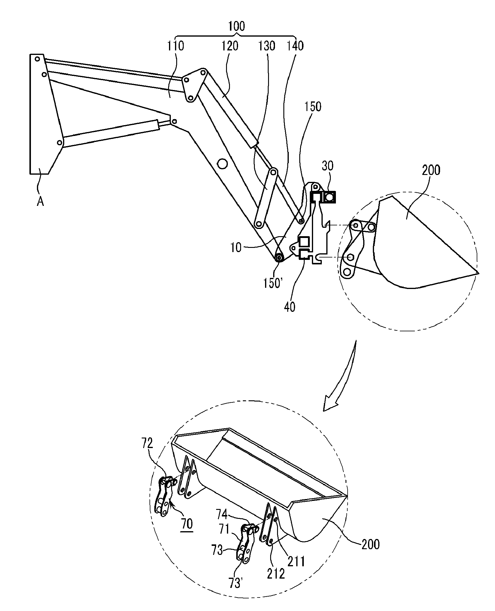 Loader attachment mounting apparatus for movable work vehicle and loader equipped with said loader mounting apparatus