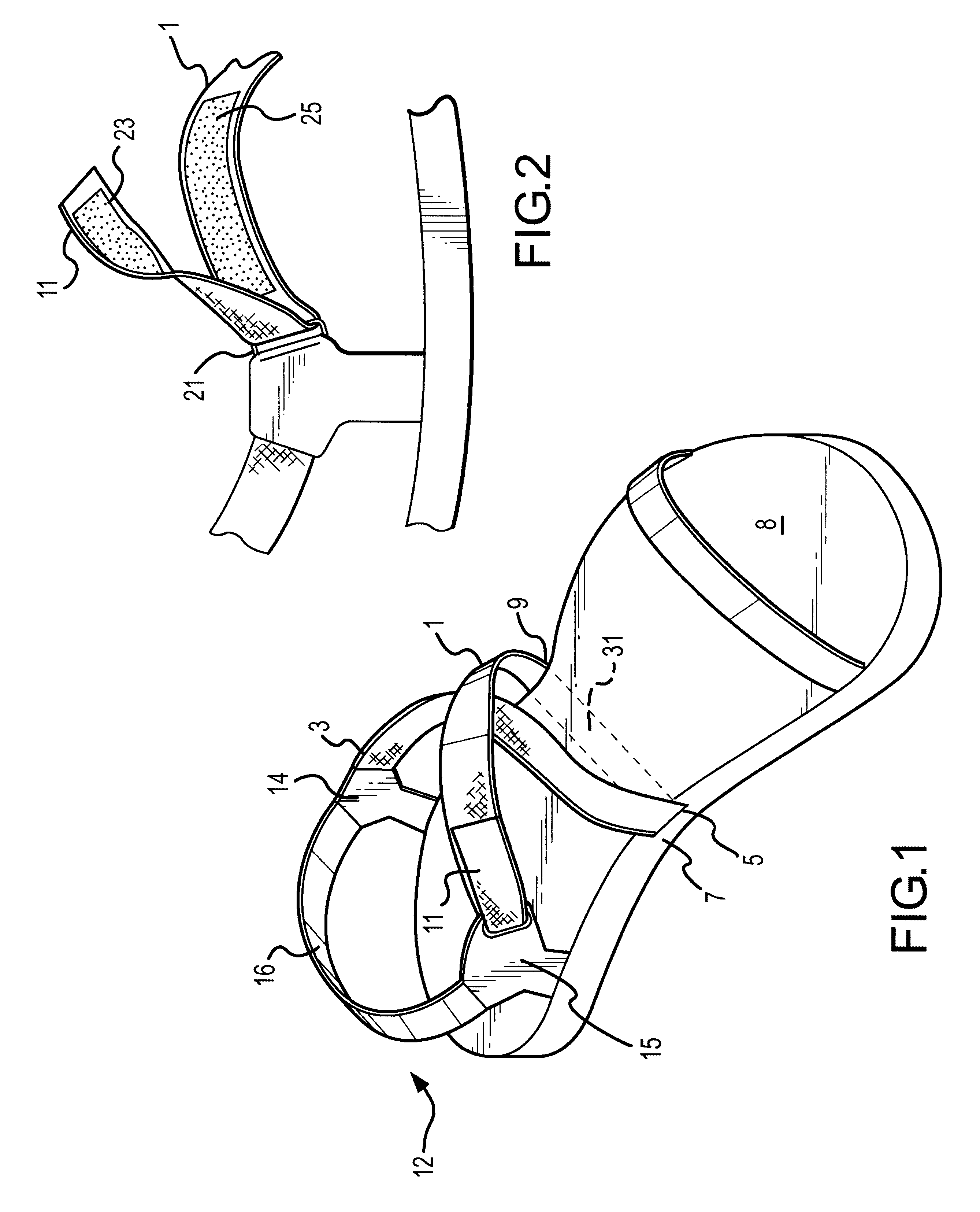 Footwear sole and arch strapping system