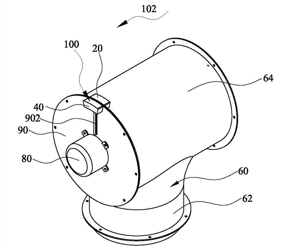 Connecting assembly and axial-flow lampblack exhaust fan