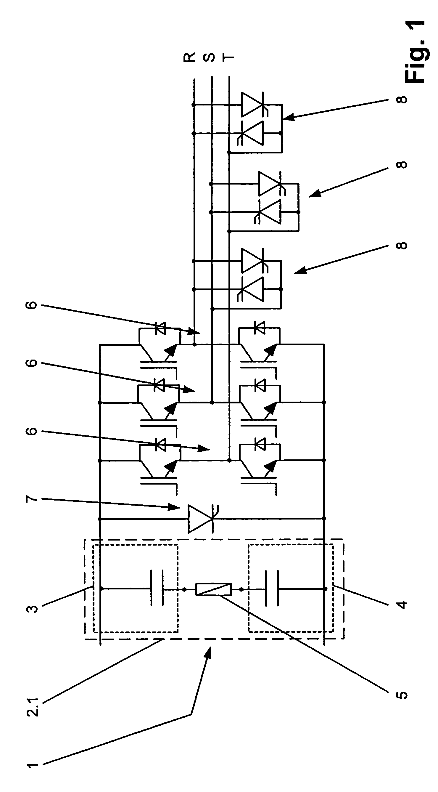 Converter circuit with short-circuit current protection