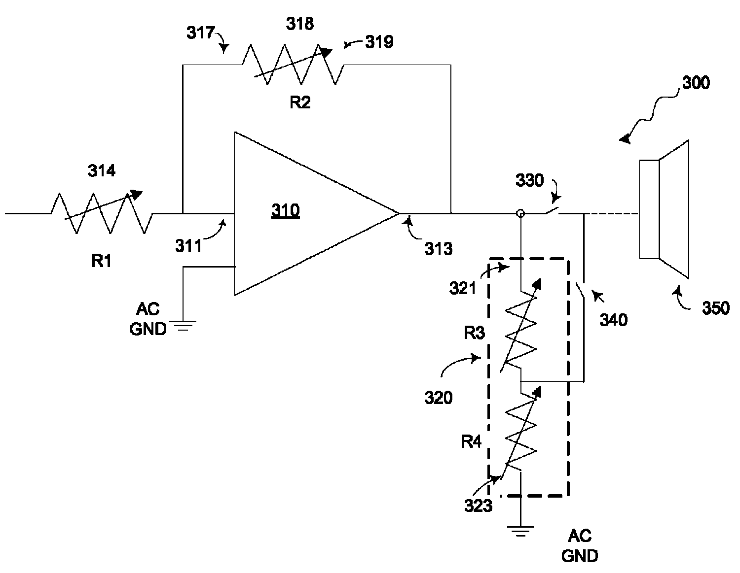 Feedback amplifier and audio system thererof