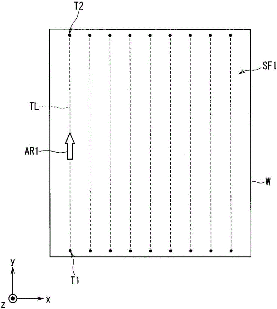 Method for forming vertical crack in brittle material substrate and method for dividing brittle material substrate