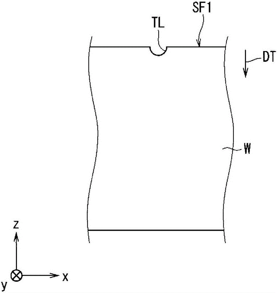 Method for forming vertical crack in brittle material substrate and method for dividing brittle material substrate