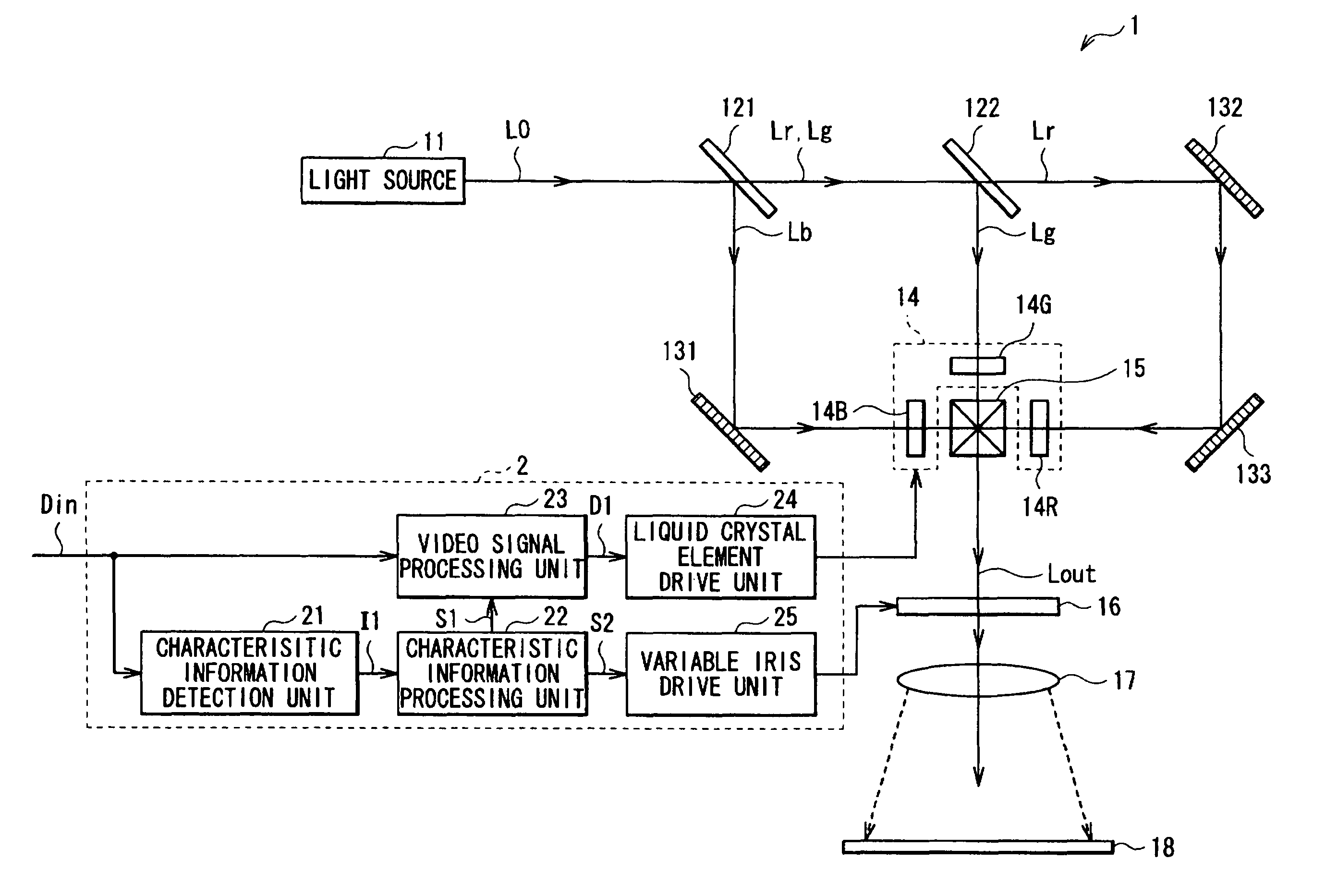 Image display apparatus featuring improved contrast
