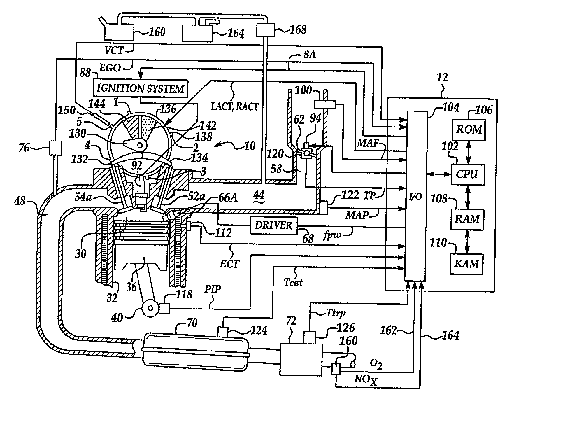 Method for split ignition timing for idle speed control of an engine