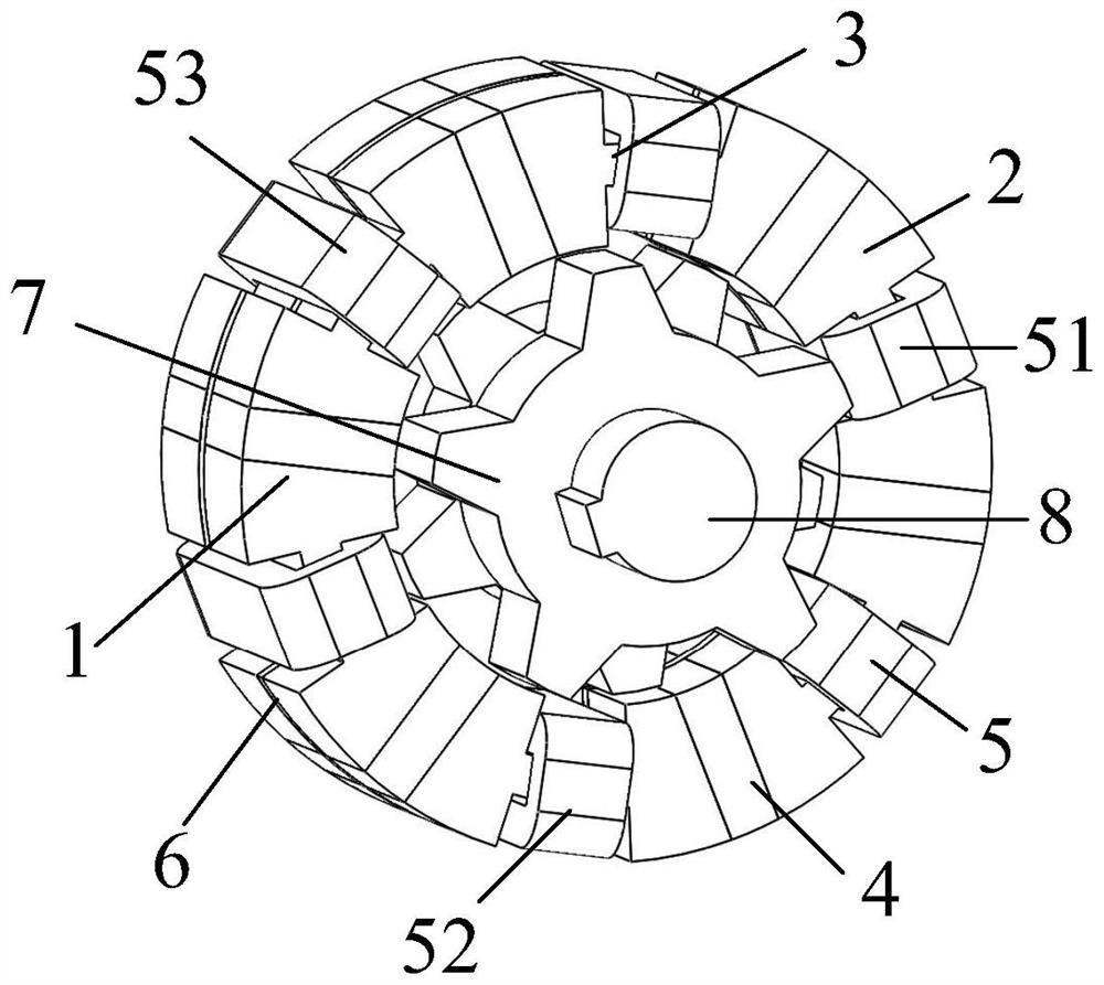 Radial and axial dual-modular magnetic flux switching motor