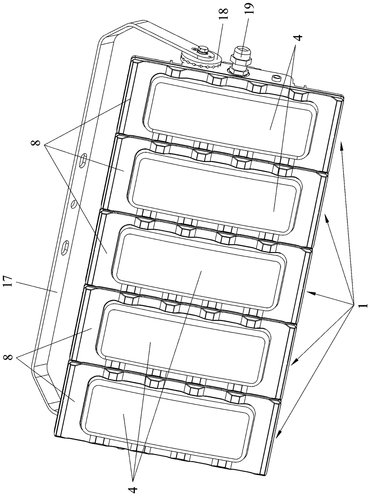 A modular splicing led explosion-proof lamp